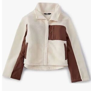 North Face Fleece Mashup Jacket white/brown girls Large